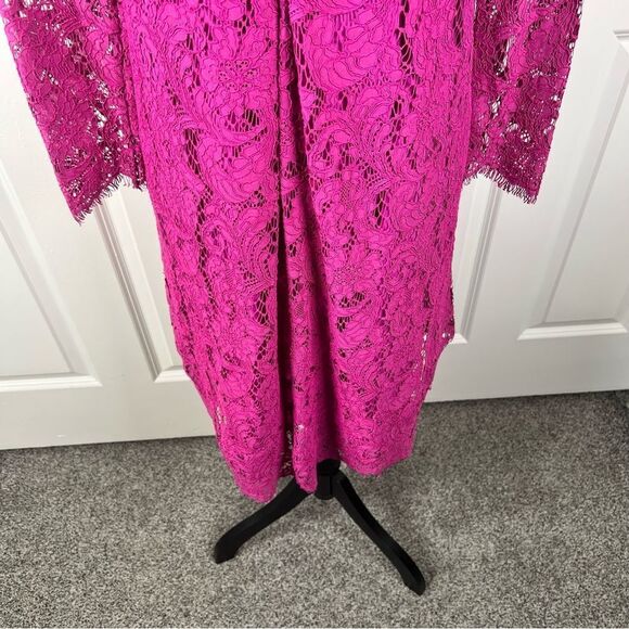 Sz 2 Adam Lippes Collective Long Sleeve Trapeze Pink Lace Dress $445 MSRP - Picture 8 of 11